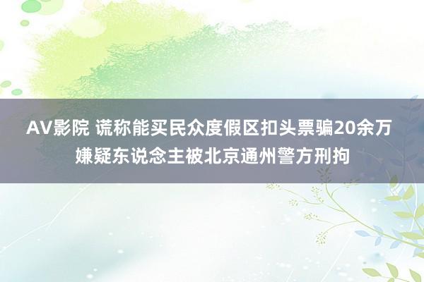 AV影院 谎称能买民众度假区扣头票骗20余万 嫌疑东说念主被北京通州警方刑拘