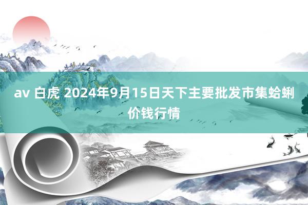 av 白虎 2024年9月15日天下主要批发市集蛤蜊价钱行情