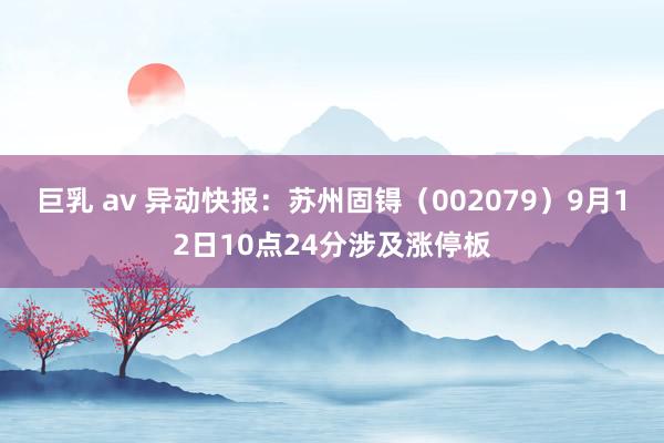 巨乳 av 异动快报：苏州固锝（002079）9月12日10点24分涉及涨停板