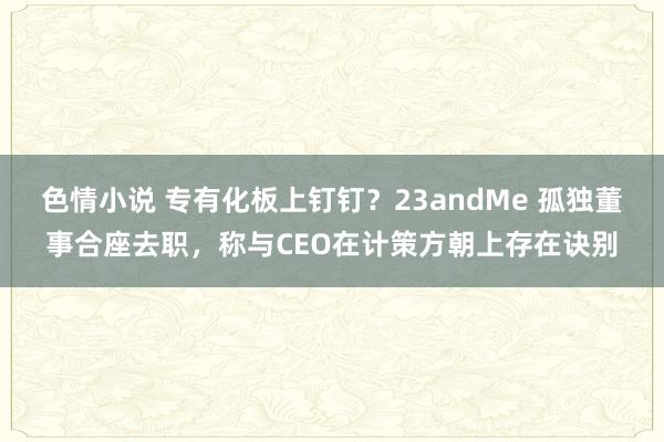 色情小说 专有化板上钉钉？23andMe 孤独董事合座去职，称与CEO在计策方朝上存在诀别