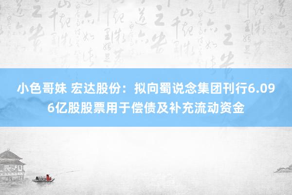 小色哥妹 宏达股份：拟向蜀说念集团刊行6.096亿股股票用于偿债及补充流动资金