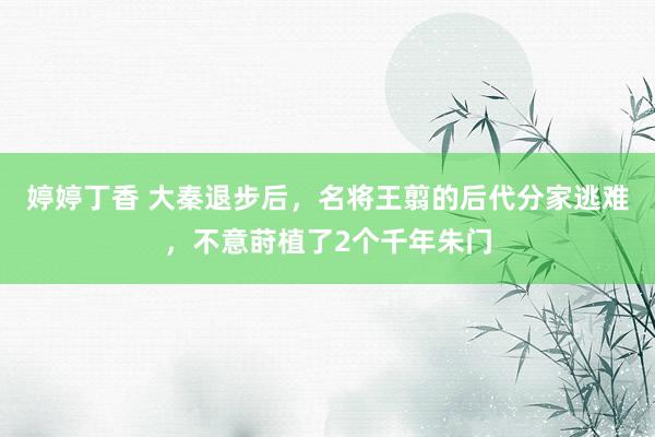 婷婷丁香 大秦退步后，名将王翦的后代分家逃难，不意莳植了2个千年朱门