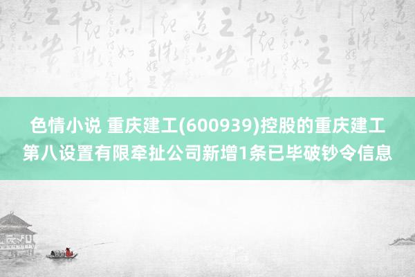 色情小说 重庆建工(600939)控股的重庆建工第八设置有限牵扯公司新增1条已毕破钞令信息