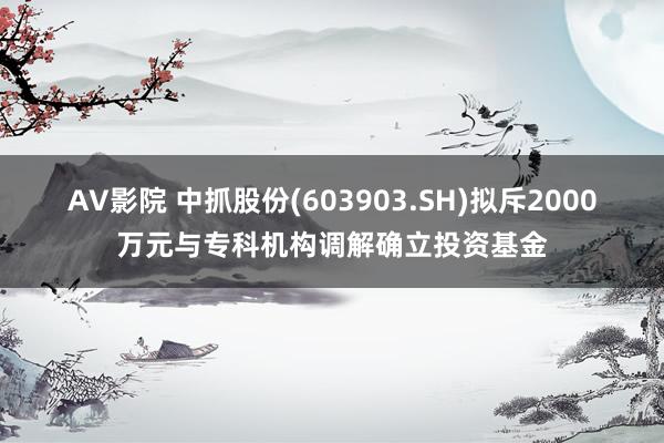 AV影院 中抓股份(603903.SH)拟斥2000万元与专科机构调解确立投资基金