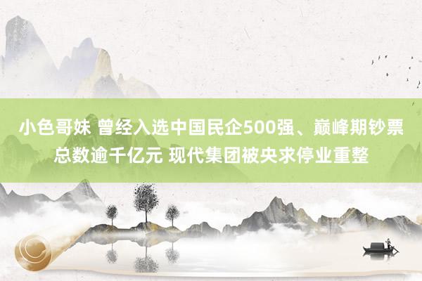 小色哥妹 曾经入选中国民企500强、巅峰期钞票总数逾千亿元 现代集团被央求停业重整