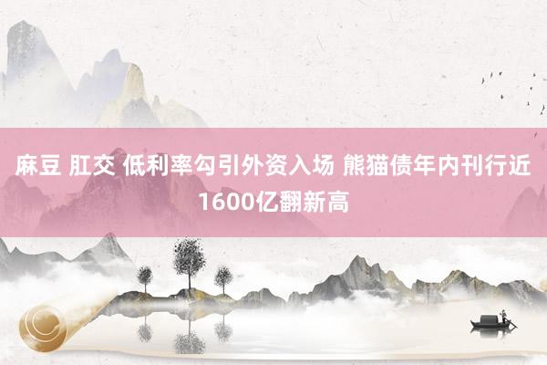 麻豆 肛交 低利率勾引外资入场 熊猫债年内刊行近1600亿翻新高