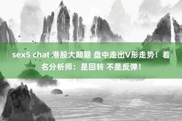 sex5 chat 港股大颠簸 盘中走出V形走势！着名分析师：是回转 不是反弹！