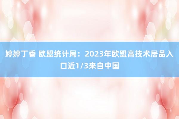 婷婷丁香 欧盟统计局：2023年欧盟高技术居品入口近1/3来自中国