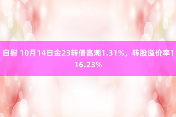 自慰 10月14日金23转债高潮1.31%，转股溢价率116.23%