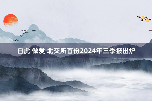 白虎 做爱 北交所首份2024年三季报出炉