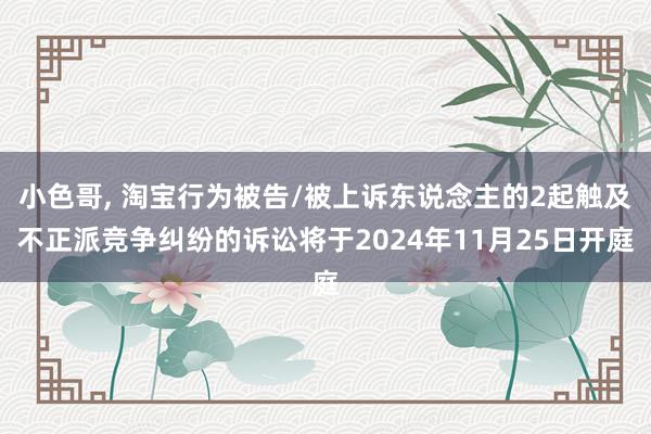 小色哥， 淘宝行为被告/被上诉东说念主的2起触及不正派竞争纠纷的诉讼将于2024年11月25日开庭