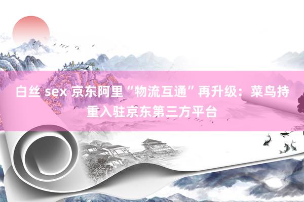 白丝 sex 京东阿里“物流互通”再升级：菜鸟持重入驻京东第三方平台