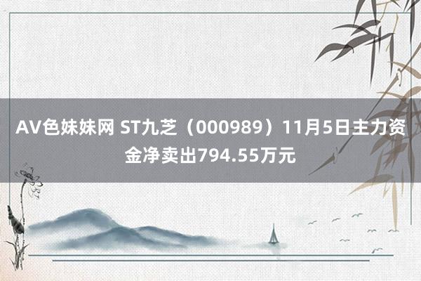 AV色妹妹网 ST九芝（000989）11月5日主力资金净卖出794.55万元