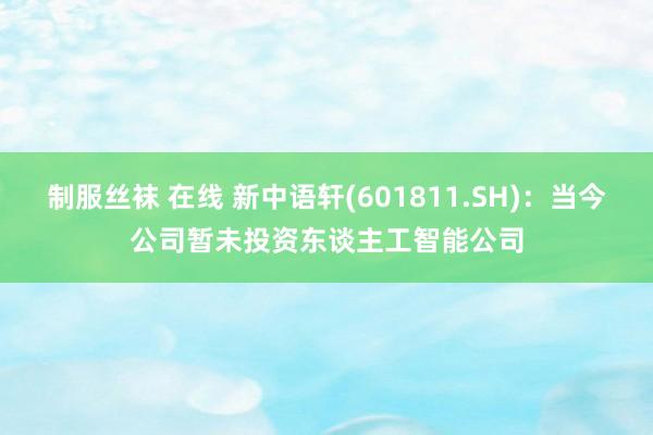 制服丝袜 在线 新中语轩(601811.SH)：当今公司暂未投资东谈主工智能公司