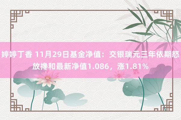 婷婷丁香 11月29日基金净值：交银瑞元三年依期怒放搀和最新净值1.086，涨1.81%