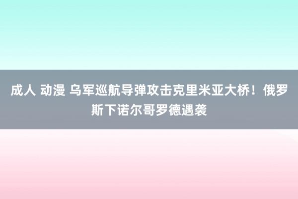 成人 动漫 乌军巡航导弹攻击克里米亚大桥！俄罗斯下诺尔哥罗德遇袭