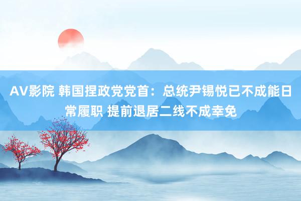 AV影院 韩国捏政党党首：总统尹锡悦已不成能日常履职 提前退居二线不成幸免