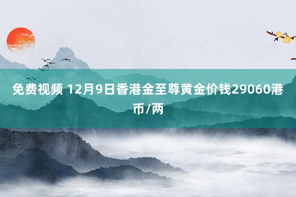 免费视频 12月9日香港金至尊黄金价钱29060港币/两