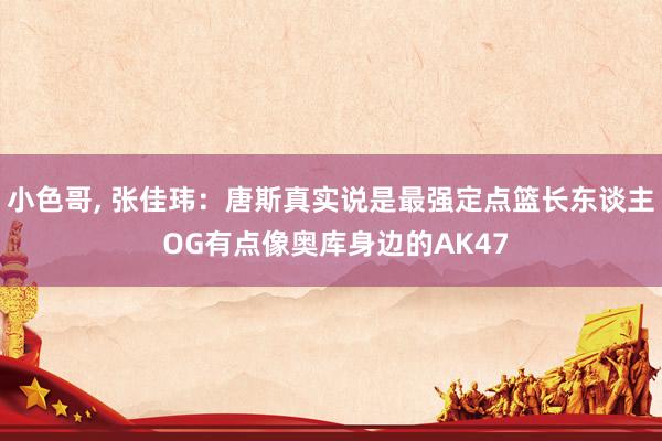 小色哥， 张佳玮：唐斯真实说是最强定点篮长东谈主 OG有点像奥库身边的AK47