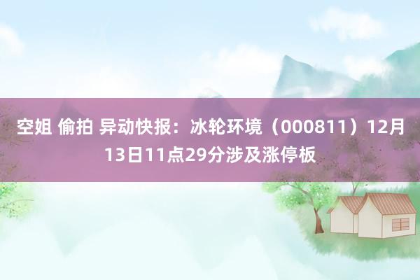 空姐 偷拍 异动快报：冰轮环境（000811）12月13日11点29分涉及涨停板