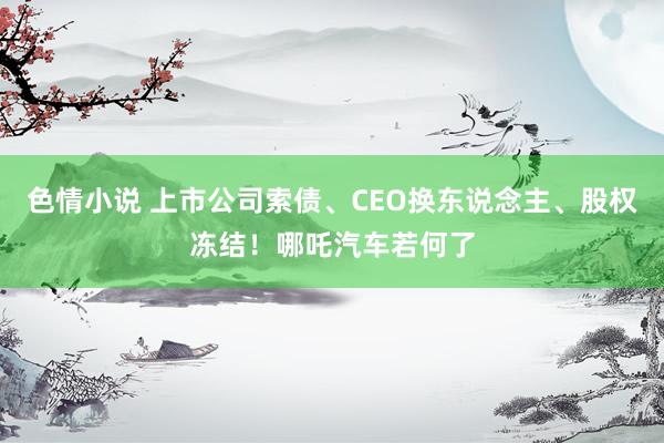 色情小说 上市公司索债、CEO换东说念主、股权冻结！哪吒汽车若何了