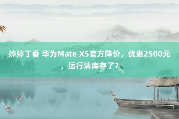 婷婷丁香 华为Mate X5官方降价，优惠2500元，运行清库存了？