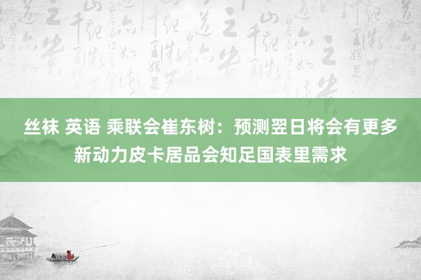 丝袜 英语 乘联会崔东树：预测翌日将会有更多新动力皮卡居品会知足国表里需求