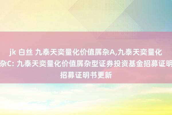 jk 白丝 九泰天奕量化价值羼杂A，九泰天奕量化价值羼杂C: 九泰天奕量化价值羼杂型证券投资基金招募证明书更新