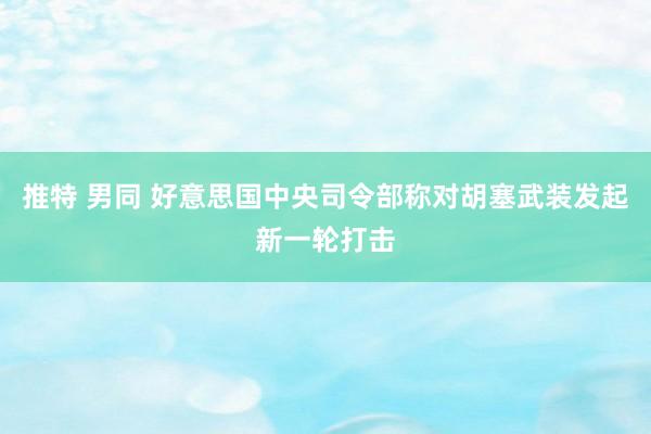 推特 男同 好意思国中央司令部称对胡塞武装发起新一轮打击