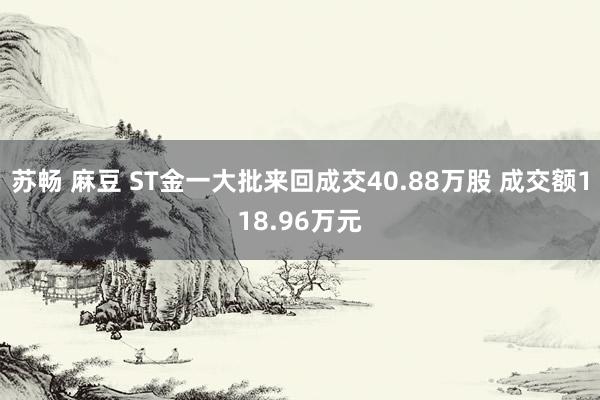 苏畅 麻豆 ST金一大批来回成交40.88万股 成交额118.96万元