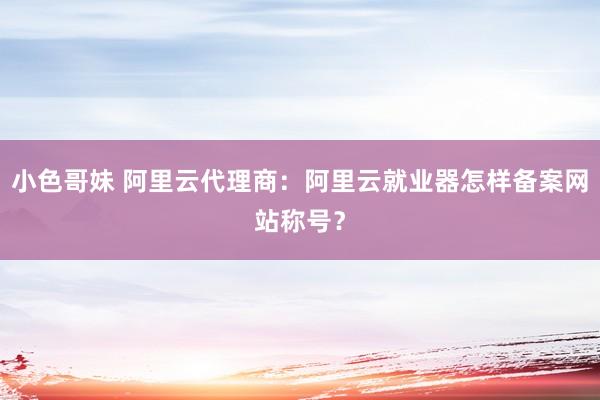 小色哥妹 阿里云代理商：阿里云就业器怎样备案网站称号？