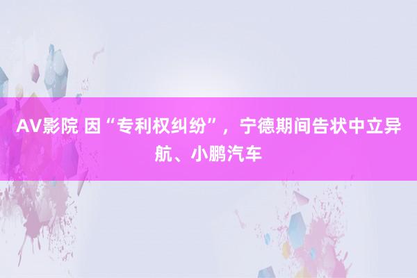 AV影院 因“专利权纠纷”，宁德期间告状中立异航、小鹏汽车
