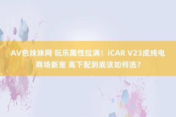 AV色妹妹网 玩乐属性拉满！iCAR V23成纯电商场新宠 高下配到底该如何选？