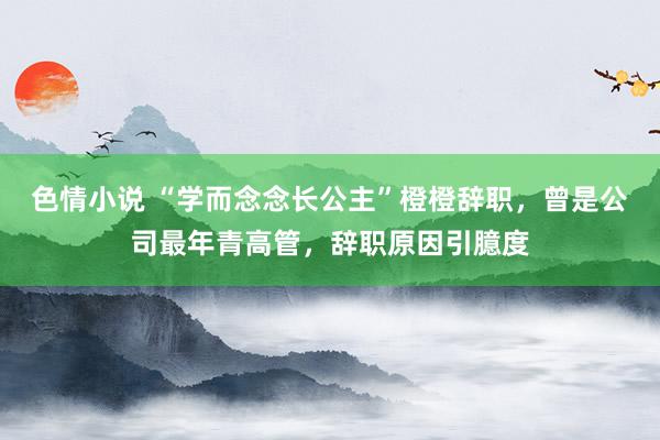 色情小说 “学而念念长公主”橙橙辞职，曾是公司最年青高管，辞职原因引臆度